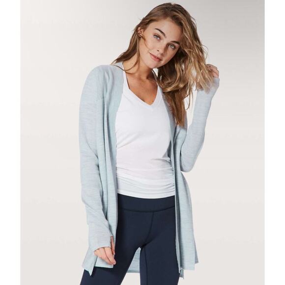 Lululemon Sweaters - Lululemon Blissful Zen 100% Merino Wool Sweater Wrap‎ in Heathered Gray - 4